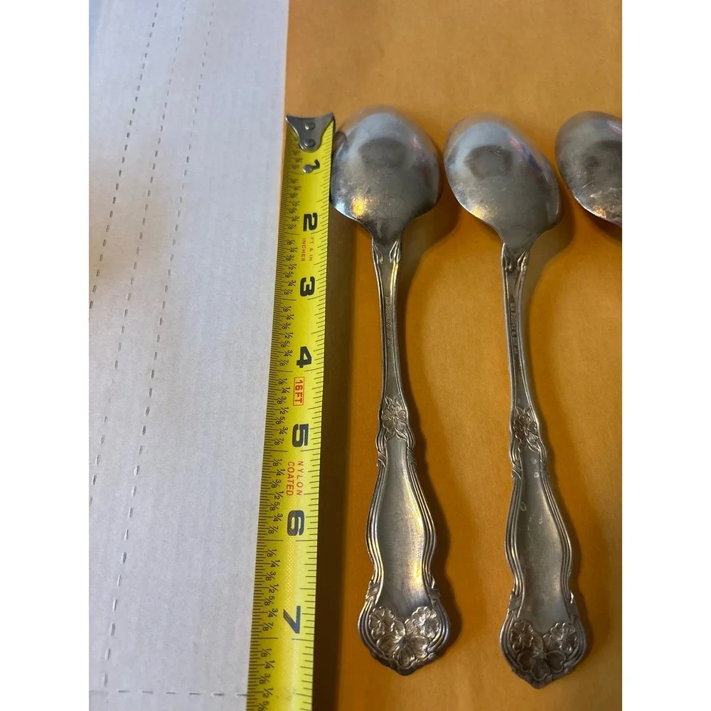 Wm Rogers & Son Tablespoon  Set of 5 Silver Silverplate April Floral Pattern